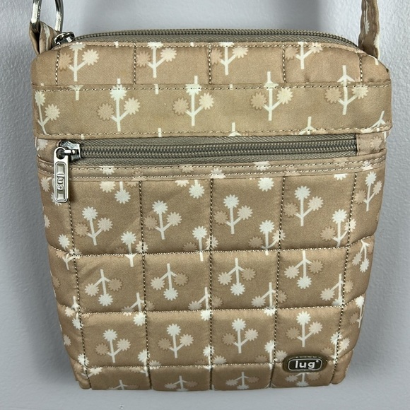 Lug Skipper Casual Travel Shoulder Pouch Orchard Print Crossbody Bag Sand Taupe - Picture 2 of 15